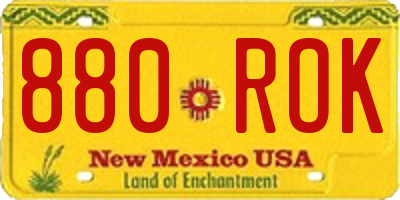 NM license plate 880ROK