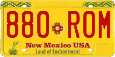 NM license plate 880ROM