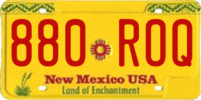 NM license plate 880ROQ