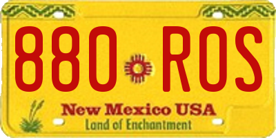 NM license plate 880ROS