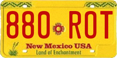 NM license plate 880ROT