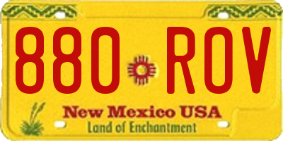 NM license plate 880ROV