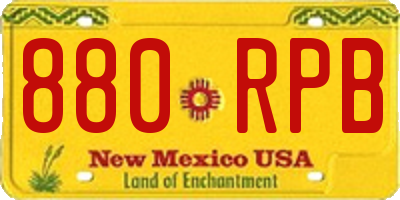 NM license plate 880RPB