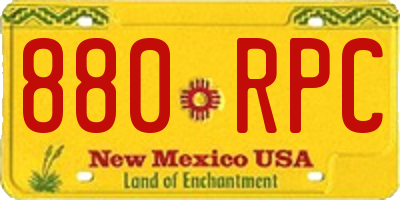 NM license plate 880RPC