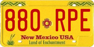 NM license plate 880RPE