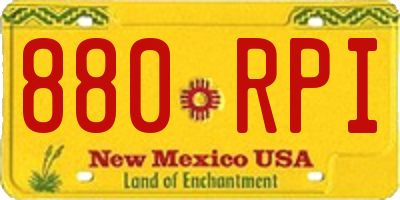 NM license plate 880RPI