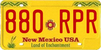 NM license plate 880RPR