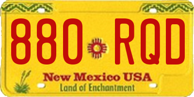 NM license plate 880RQD
