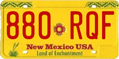 NM license plate 880RQF