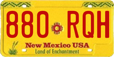 NM license plate 880RQH