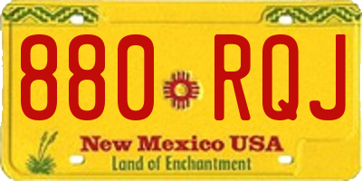 NM license plate 880RQJ