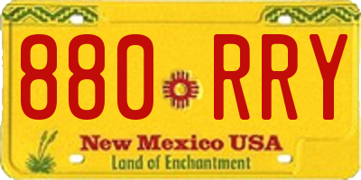 NM license plate 880RRY