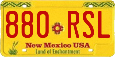 NM license plate 880RSL