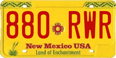 NM license plate 880RWR