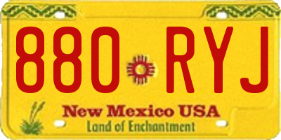 NM license plate 880RYJ