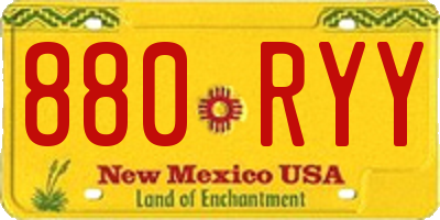 NM license plate 880RYY