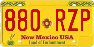 NM license plate 880RZP