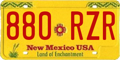 NM license plate 880RZR