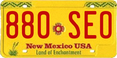 NM license plate 880SEO
