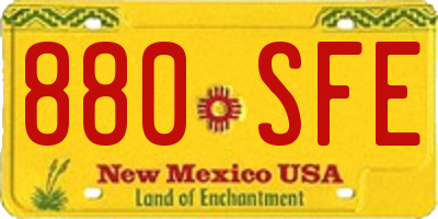 NM license plate 880SFE