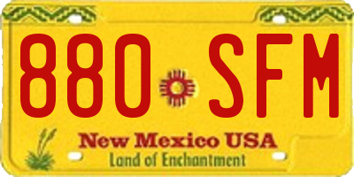 NM license plate 880SFM