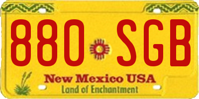 NM license plate 880SGB