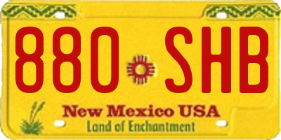NM license plate 880SHB