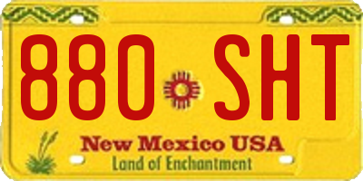 NM license plate 880SHT