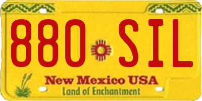 NM license plate 880SIL