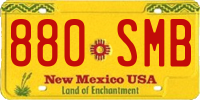 NM license plate 880SMB