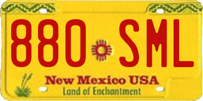 NM license plate 880SML