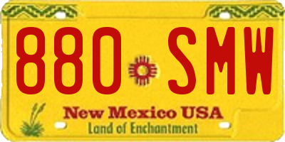 NM license plate 880SMW
