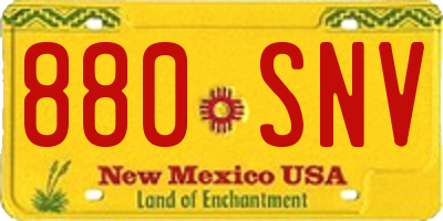 NM license plate 880SNV