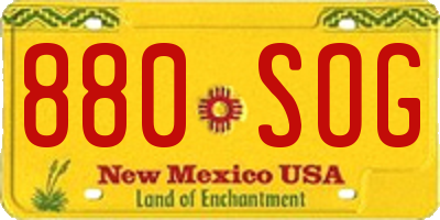 NM license plate 880SOG