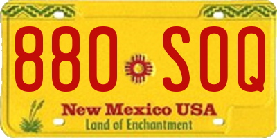 NM license plate 880SOQ