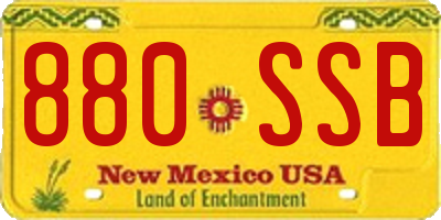 NM license plate 880SSB