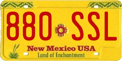 NM license plate 880SSL
