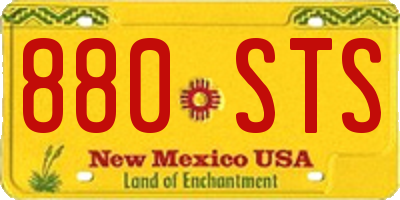 NM license plate 880STS
