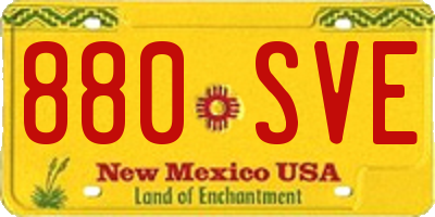 NM license plate 880SVE