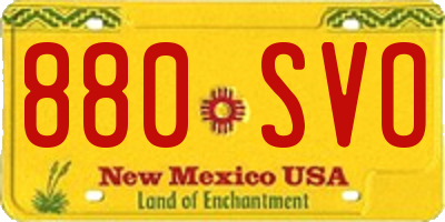 NM license plate 880SVO