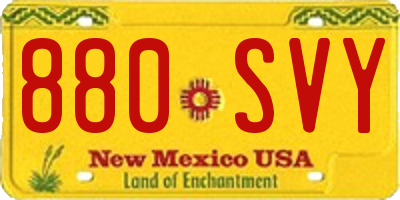 NM license plate 880SVY