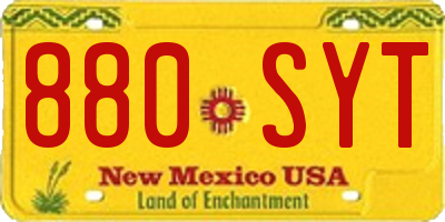 NM license plate 880SYT