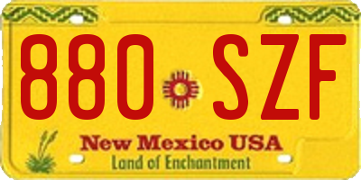 NM license plate 880SZF