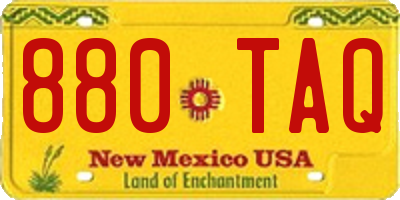 NM license plate 880TAQ