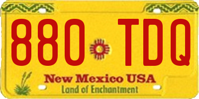 NM license plate 880TDQ