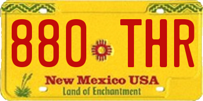 NM license plate 880THR