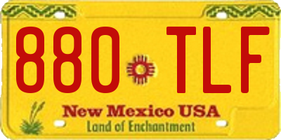 NM license plate 880TLF