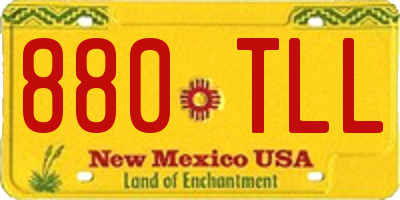 NM license plate 880TLL