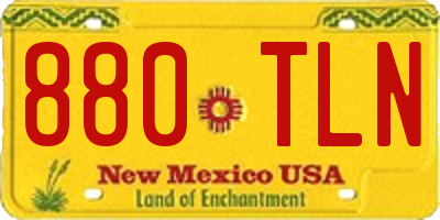 NM license plate 880TLN