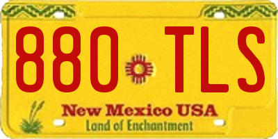 NM license plate 880TLS